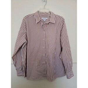 Foxcroft Appleseeds Women's Size 18 Wrinkle Free Button up Shaped Shirt Striped